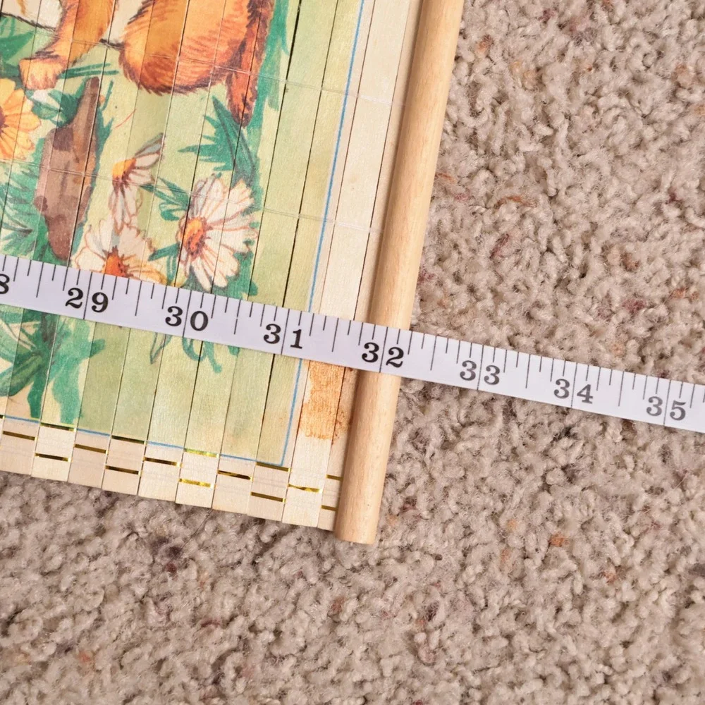 VTG 80s Bamboo Wood Slat Decor Mailbox Rainbow Squirrel Cottage Core Farm Kitsch
